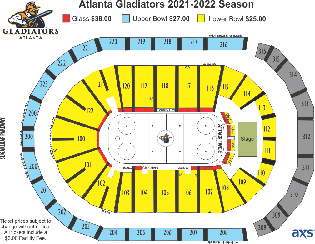 Atlanta Gladiators Seating Chart